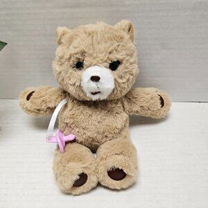 Cozy Little Brown Live Pet Bear Pink Pacifier Interactive Sounds Moves #28847